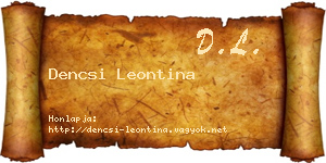 Dencsi Leontina névjegykártya